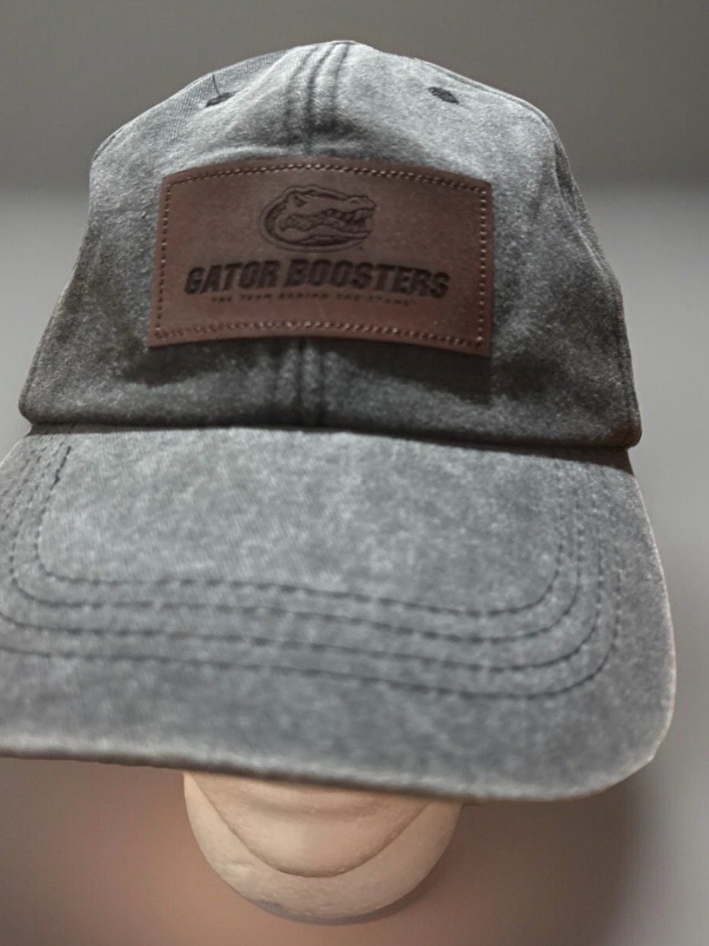 Gator Boosters Leather Patch Gray Cap UF University of Florida